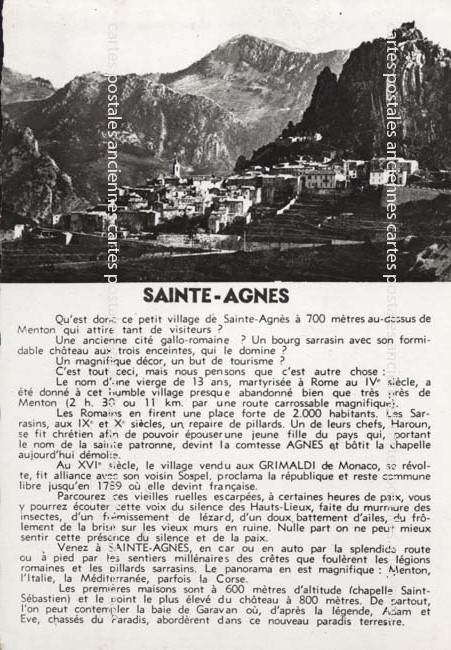 Cartes postales anciennes > CARTES POSTALES > carte postale ancienne > cartes-postales-ancienne.com Provence alpes cote d'azur Alpes maritimes Sainte Agnes