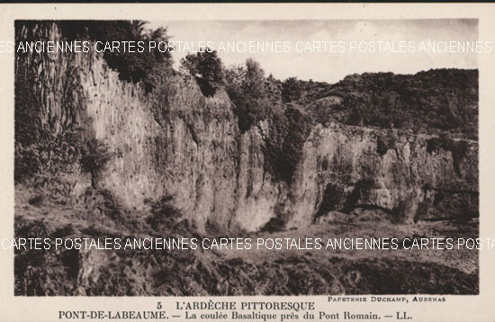 Cartes postales anciennes > CARTES POSTALES > carte postale ancienne > cartes-postales-ancienne.com Auvergne rhone alpes Ardeche Pont De Labeaume