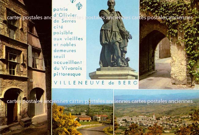 Cartes postales anciennes > CARTES POSTALES > carte postale ancienne > cartes-postales-ancienne.com Auvergne rhone alpes Ardeche Villeneuve De Berg