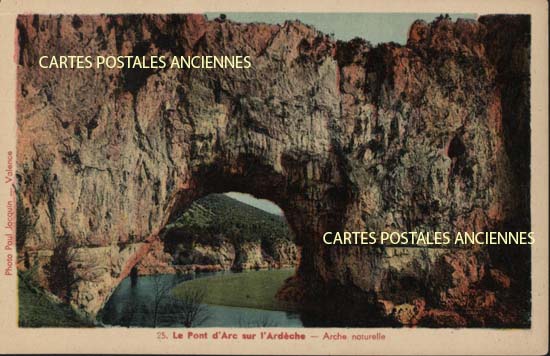 Cartes postales anciennes > CARTES POSTALES > carte postale ancienne > cartes-postales-ancienne.com Auvergne rhone alpes Ardeche Vallon Pont D Arc