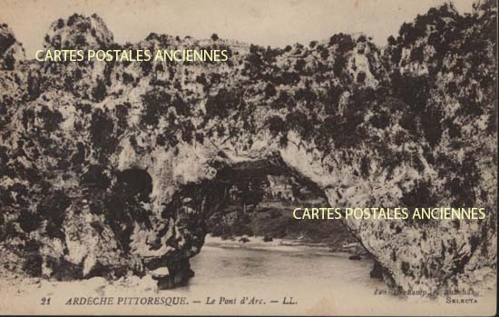 Cartes postales anciennes > CARTES POSTALES > carte postale ancienne > cartes-postales-ancienne.com Auvergne rhone alpes Ardeche Vallon Pont D Arc