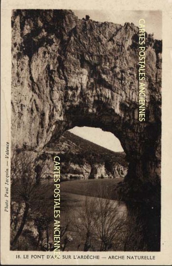 Cartes postales anciennes > CARTES POSTALES > carte postale ancienne > cartes-postales-ancienne.com Ardeche  Vallon Pont d'Arc