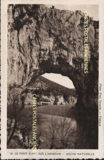 Cartes postales anciennes > CARTES POSTALES > carte postale ancienne > cartes-postales-ancienne.com Ardeche  Vallon Pont d'Arc