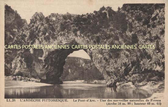 Cartes postales anciennes > CARTES POSTALES > carte postale ancienne > cartes-postales-ancienne.com Auvergne rhone alpes Ardeche Vallon Pont d'Arc