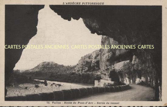 Cartes postales anciennes > CARTES POSTALES > carte postale ancienne > cartes-postales-ancienne.com Auvergne rhone alpes Ardeche Vallon Pont d'Arc
