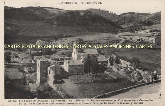 Cartes postales anciennes > CARTES POSTALES > carte postale ancienne > cartes-postales-ancienne.com Auvergne rhone alpes Ardeche Mazan L Abbaye