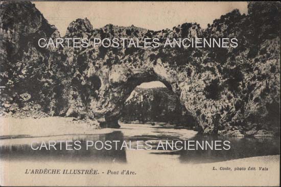 Cartes postales anciennes > CARTES POSTALES > carte postale ancienne > cartes-postales-ancienne.com Auvergne rhone alpes Ardeche Vallon Pont d'Arc