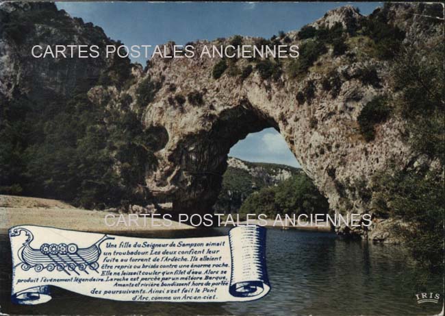 Cartes postales anciennes > CARTES POSTALES > carte postale ancienne > cartes-postales-ancienne.com Auvergne rhone alpes Ardeche Vallon Pont d'Arc