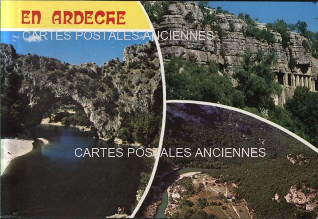Cartes postales anciennes > CARTES POSTALES > carte postale ancienne > cartes-postales-ancienne.com Auvergne rhone alpes Ardeche Vallon Pont d'Arc