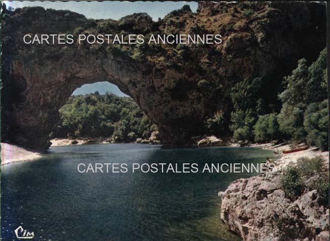 Cartes postales anciennes > CARTES POSTALES > carte postale ancienne > cartes-postales-ancienne.com Auvergne rhone alpes Ardeche Vallon Pont d'Arc