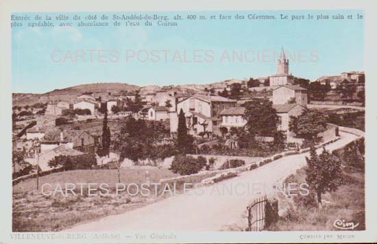 Cartes postales anciennes > CARTES POSTALES > carte postale ancienne > cartes-postales-ancienne.com Auvergne rhone alpes Ardeche Villeneuve De Berg