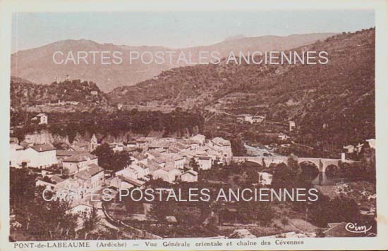 Cartes postales anciennes > CARTES POSTALES > carte postale ancienne > cartes-postales-ancienne.com Auvergne rhone alpes Ardeche Pont De Labeaume