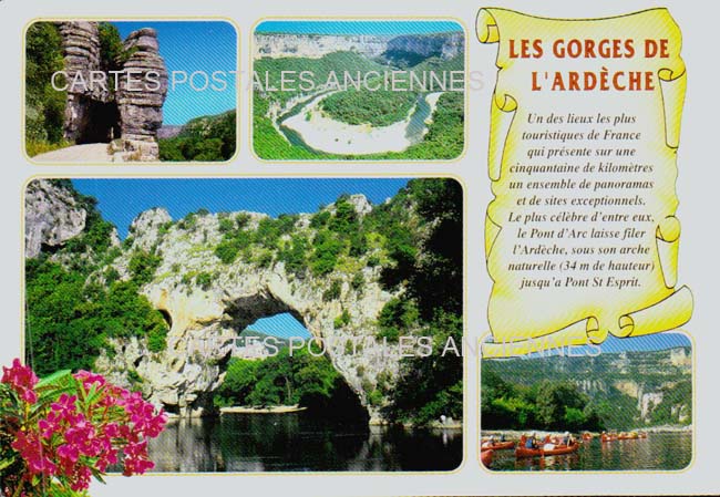 Cartes postales anciennes > CARTES POSTALES > carte postale ancienne > cartes-postales-ancienne.com Auvergne rhone alpes Ardeche Vallon Pont d'Arc