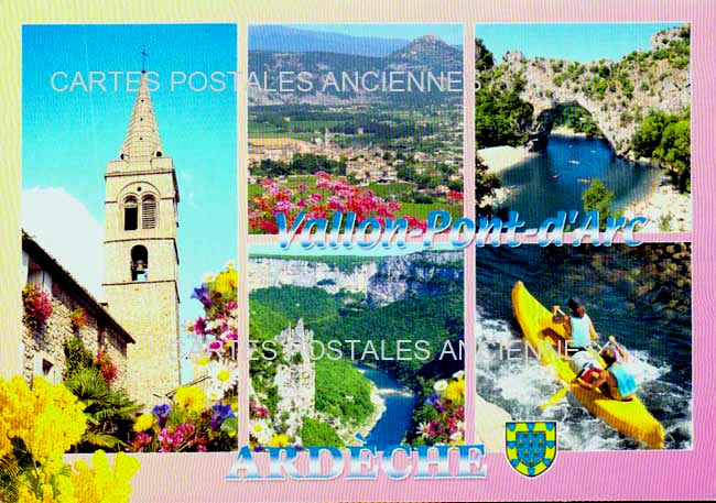Cartes postales anciennes > CARTES POSTALES > carte postale ancienne > cartes-postales-ancienne.com Auvergne rhone alpes Ardeche Vallon Pont d'Arc