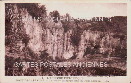 Cartes postales anciennes > CARTES POSTALES > carte postale ancienne > cartes-postales-ancienne.com Auvergne rhone alpes Ardeche Pont De Labeaume