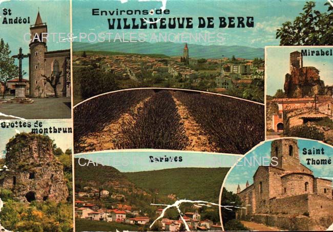 Cartes postales anciennes > CARTES POSTALES > carte postale ancienne > cartes-postales-ancienne.com Auvergne rhone alpes Ardeche Villeneuve De Berg