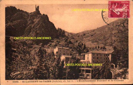 Cartes postales anciennes > CARTES POSTALES > carte postale ancienne > cartes-postales-ancienne.com Auvergne rhone alpes Ardeche Saint Laurent Les Bains