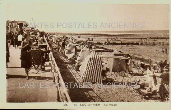 Cartes postales anciennes > CARTES POSTALES > carte postale ancienne > cartes-postales-ancienne.com Normandie Calvados Luc Sur Mer