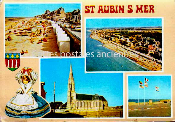 Cartes postales anciennes > CARTES POSTALES > carte postale ancienne > cartes-postales-ancienne.com Normandie Calvados Saint Aubin Sur Mer