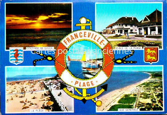 Cartes postales anciennes > CARTES POSTALES > carte postale ancienne > cartes-postales-ancienne.com Normandie Calvados Merville Franceville Plag