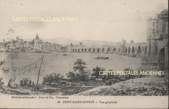 Cartes postales anciennes > CARTES POSTALES > carte postale ancienne > cartes-postales-ancienne.com Occitanie Gard Pont Saint Esprit