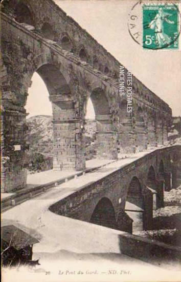 Cartes postales anciennes > CARTES POSTALES > carte postale ancienne > cartes-postales-ancienne.com Occitanie Gard Vers Pont Du Gard