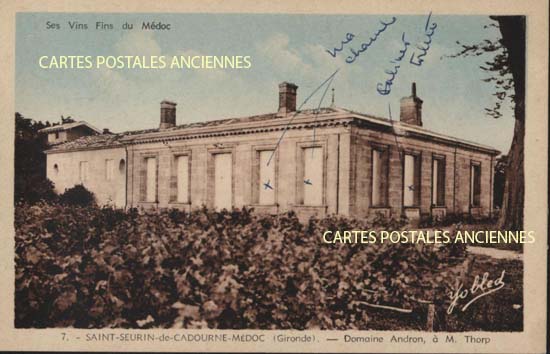 Cartes postales anciennes > CARTES POSTALES > carte postale ancienne > cartes-postales-ancienne.com Nouvelle aquitaine Gironde Saint Seurin De Cadourne