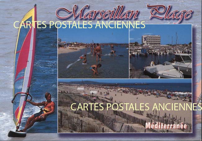 Cartes postales anciennes > CARTES POSTALES > carte postale ancienne > cartes-postales-ancienne.com Occitanie Herault Marseillan Plage