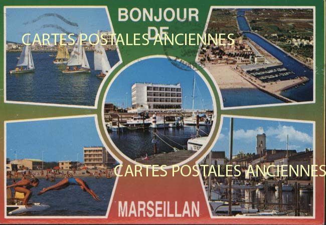 Cartes postales anciennes > CARTES POSTALES > carte postale ancienne > cartes-postales-ancienne.com Occitanie Herault Marseillan Plage