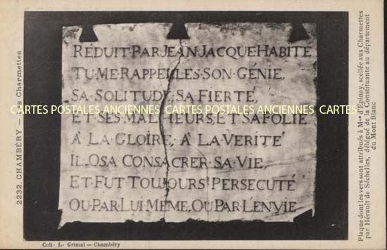 Cartes postales anciennes > CARTES POSTALES > carte postale ancienne > cartes-postales-ancienne.com Auvergne rhone alpes Savoie Chambery