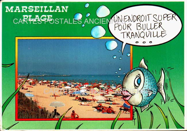 Cartes postales anciennes > CARTES POSTALES > carte postale ancienne > cartes-postales-ancienne.com Occitanie Herault Marseillan Plage