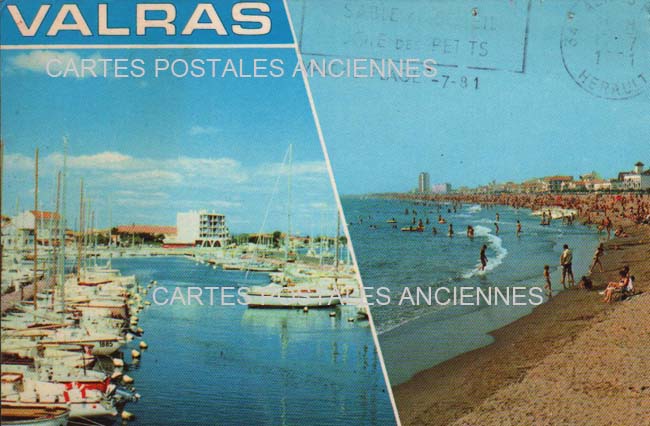 Cartes postales anciennes > CARTES POSTALES > carte postale ancienne > cartes-postales-ancienne.com Occitanie Herault Valras Plage