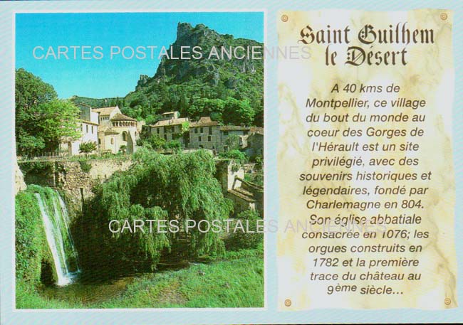 Cartes postales anciennes > CARTES POSTALES > carte postale ancienne > cartes-postales-ancienne.com Occitanie Herault Saint Guilhem Le Desert