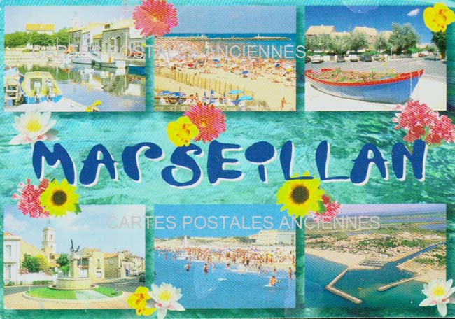 Cartes postales anciennes > CARTES POSTALES > carte postale ancienne > cartes-postales-ancienne.com Occitanie Herault Marseillan Plage