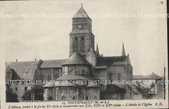 Cartes postales anciennes > CARTES POSTALES > carte postale ancienne > cartes-postales-ancienne.com Pays de la loire Fontevraud-l'Abbaye