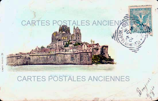 Cartes postales anciennes > CARTES POSTALES > carte postale ancienne > cartes-postales-ancienne.com Normandie Manche Le Mont Saint Michel