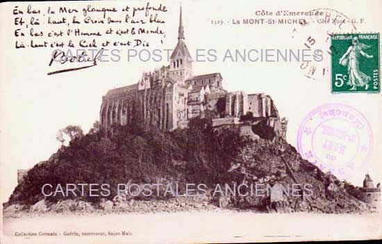Cartes postales anciennes > CARTES POSTALES > carte postale ancienne > cartes-postales-ancienne.com Normandie Manche Le Mont Saint Michel