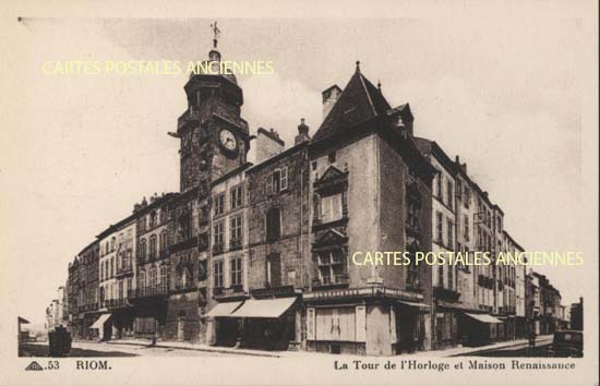 Cartes postales anciennes > CARTES POSTALES > carte postale ancienne > cartes-postales-ancienne.com Auvergne rhone alpes Puy de dome Riom