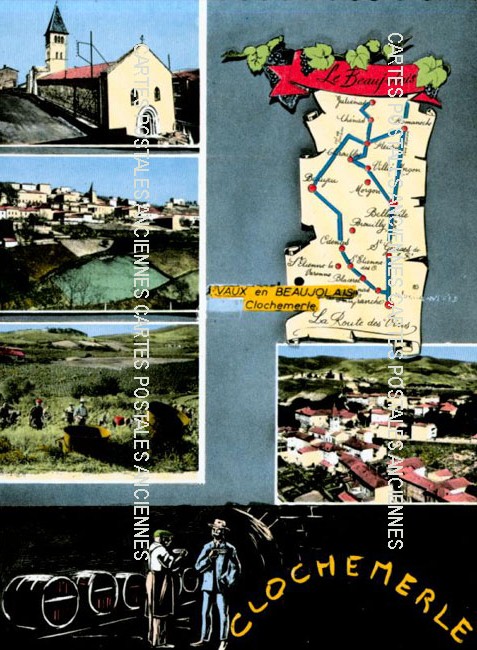 Cartes postales anciennes > CARTES POSTALES > carte postale ancienne > cartes-postales-ancienne.com Rhone  Vaux En Beaujolais