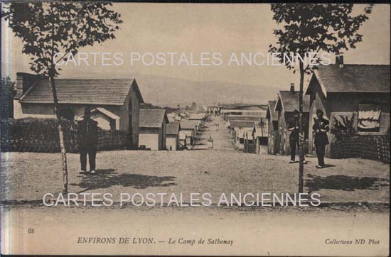 Cartes postales anciennes > CARTES POSTALES > carte postale ancienne > cartes-postales-ancienne.com Auvergne rhone alpes Rhone Sathonay Camp