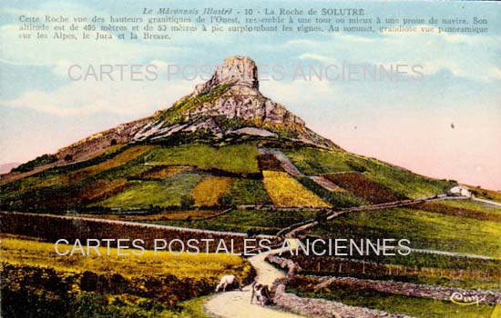 Cartes postales anciennes > CARTES POSTALES > carte postale ancienne > cartes-postales-ancienne.com Bourgogne franche comte Saone et loire Solutre Pouilly