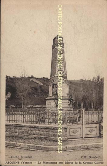 Cartes postales anciennes > CARTES POSTALES > carte postale ancienne > cartes-postales-ancienne.com Yonne  Asquins