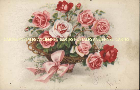Cartes postales anciennes > CARTES POSTALES > carte postale ancienne > cartes-postales-ancienne.com Fleurs avec vase