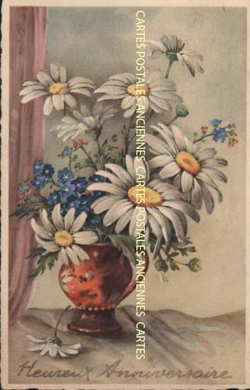 Cartes postales anciennes > CARTES POSTALES > carte postale ancienne > cartes-postales-ancienne.com Fleurs avec vase