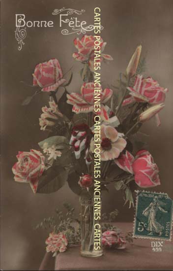 Cartes postales anciennes > CARTES POSTALES > carte postale ancienne > cartes-postales-ancienne.com Fleurs avec vase