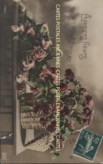 Cartes postales anciennes > CARTES POSTALES > carte postale ancienne > cartes-postales-ancienne.com Fleurs avec vase