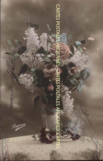 Cartes postales anciennes > CARTES POSTALES > carte postale ancienne > cartes-postales-ancienne.com Fleurs avec vase