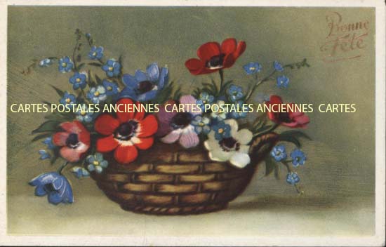 Cartes postales anciennes > CARTES POSTALES > carte postale ancienne > cartes-postales-ancienne.com Fleurs avec vase
