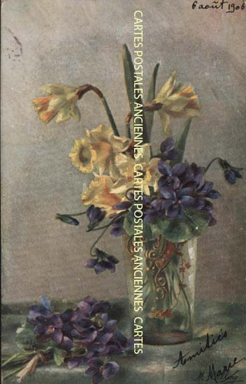 Cartes postales anciennes > CARTES POSTALES > carte postale ancienne > cartes-postales-ancienne.com Fleurs avec vase