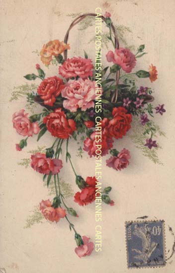 Cartes postales anciennes > CARTES POSTALES > carte postale ancienne > cartes-postales-ancienne.com Fleurs avec vase